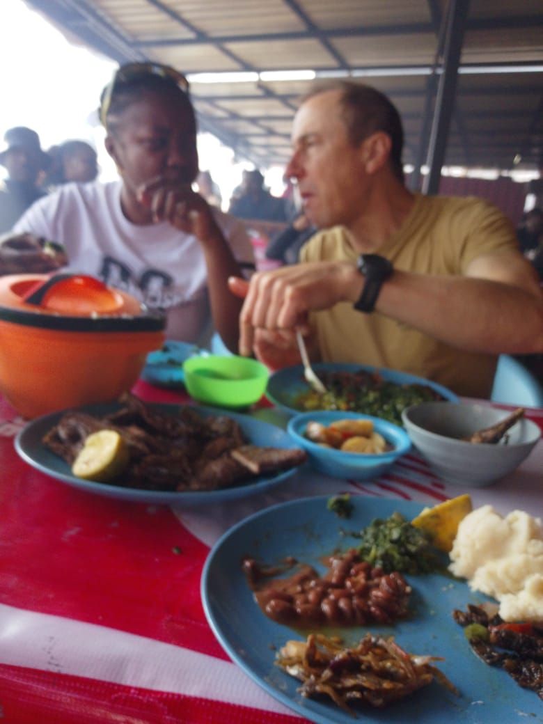 Traditional Zambian BBQ lunch