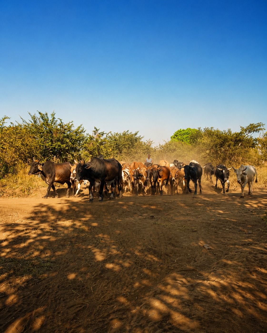 Herding cattle on the road out of Lusaka